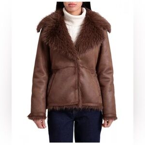 Faux Suede & Shearling Jacket NWT XS
